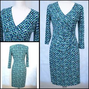 SOLD American Living Asymmetrical Dress Blue Green